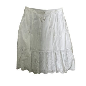 Women's J. Crew NWT Eyelet Midi Skirt White Size XL Retail $89.50